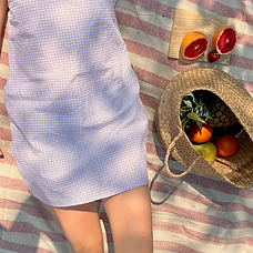 Robe dos nus Vichy beige