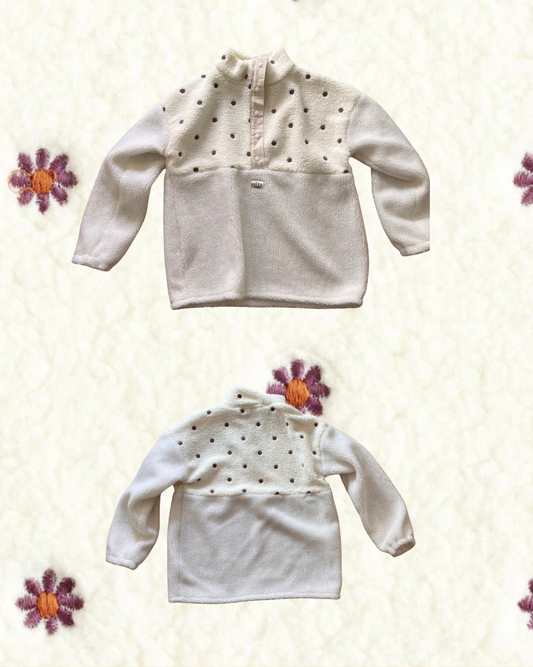 Polaire Fleur brodée & White 🌸