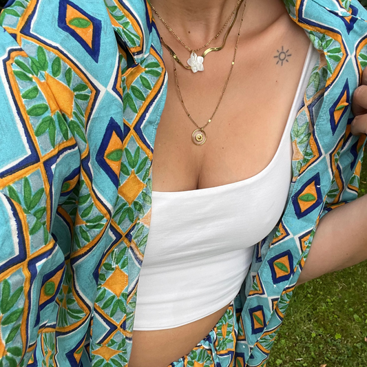 Chemise & Short oversized "bleu citronné"