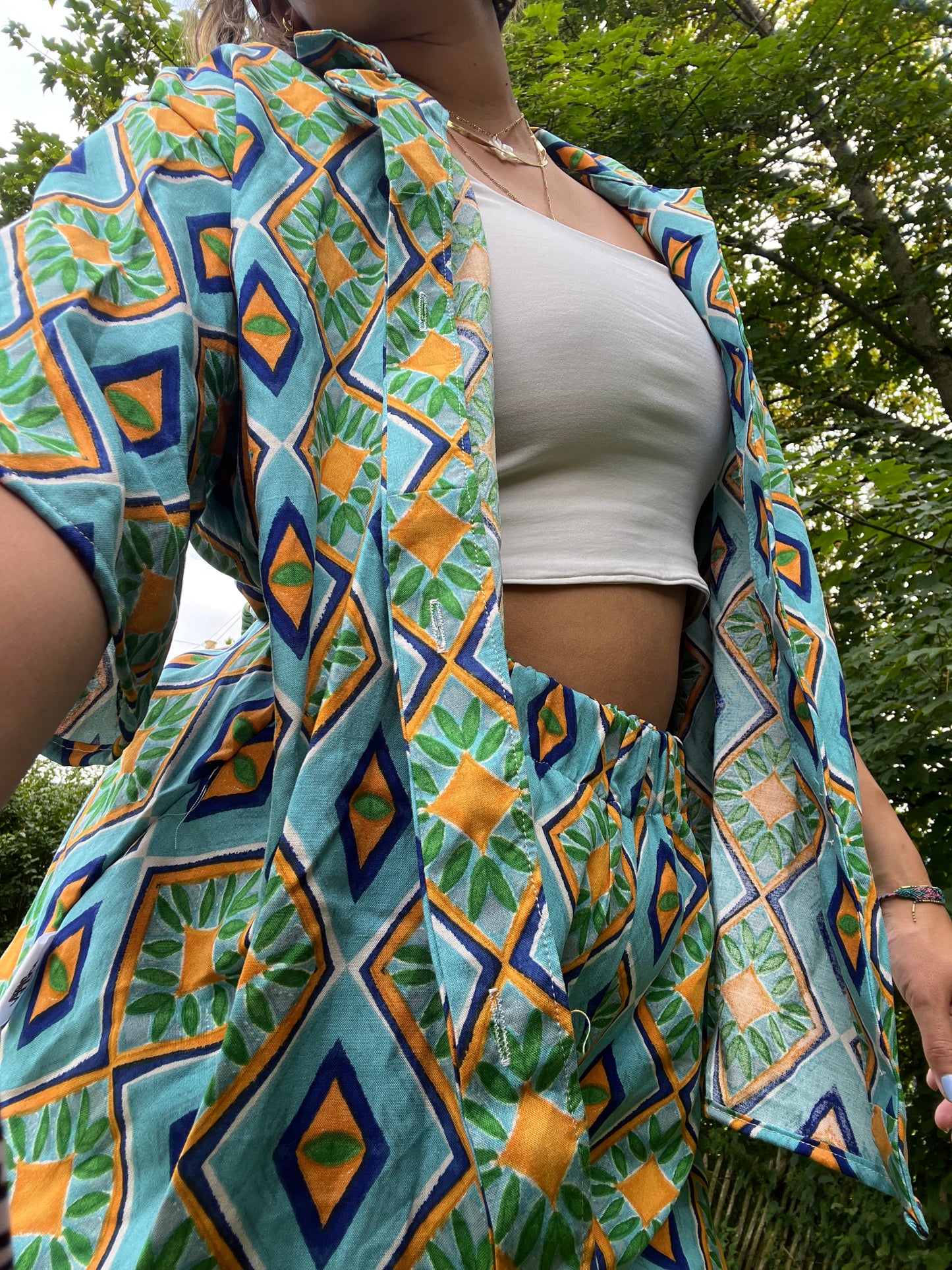 Chemise & Short oversized "bleu citronné"