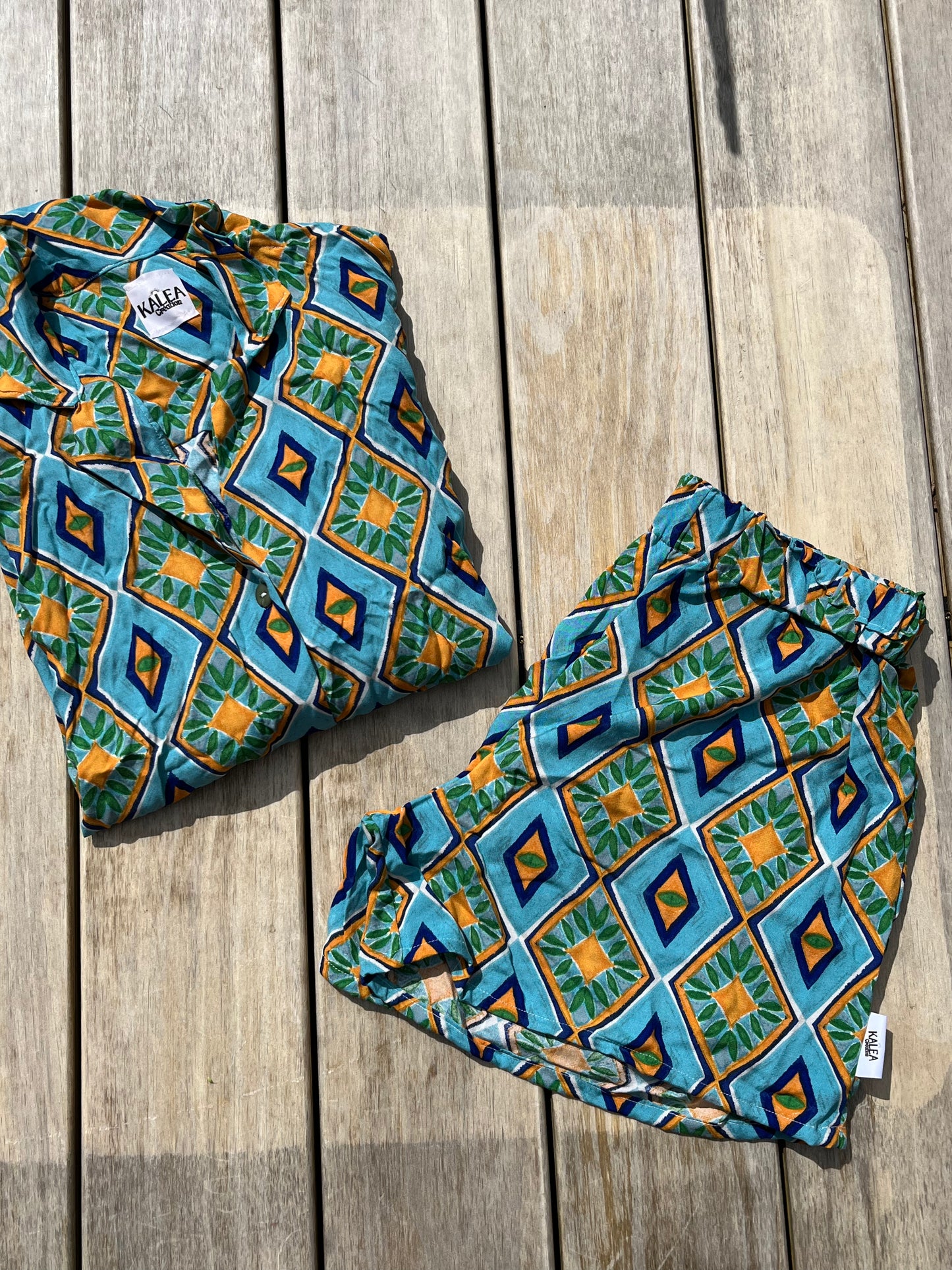 Chemise & Short oversized "bleu citronné"