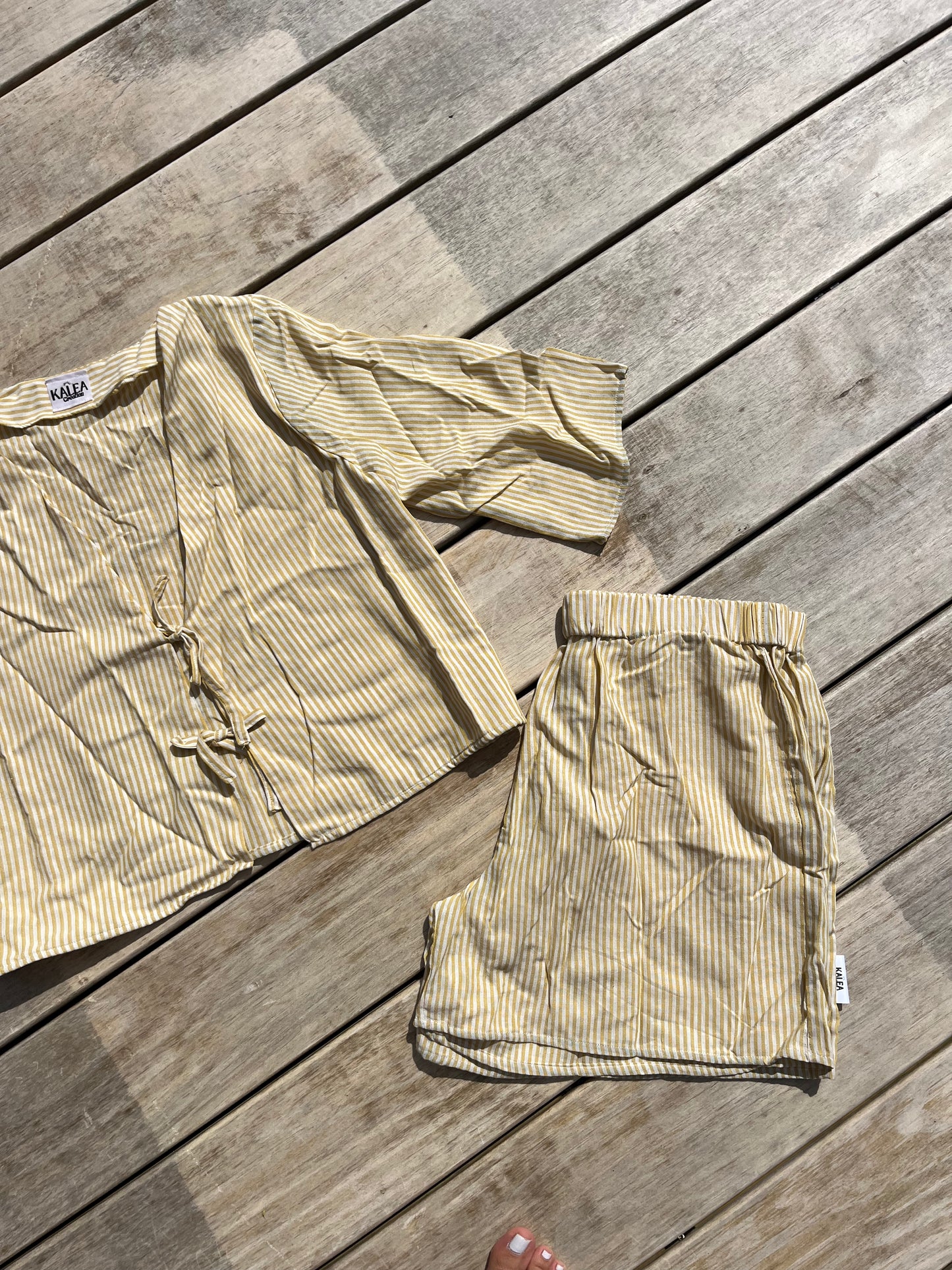 Blouse & Short Rayures Jaune