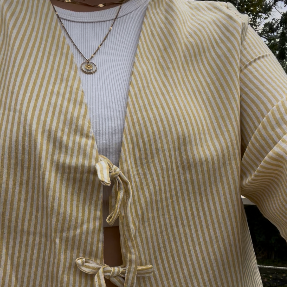 Blouse & Short Rayures Jaune