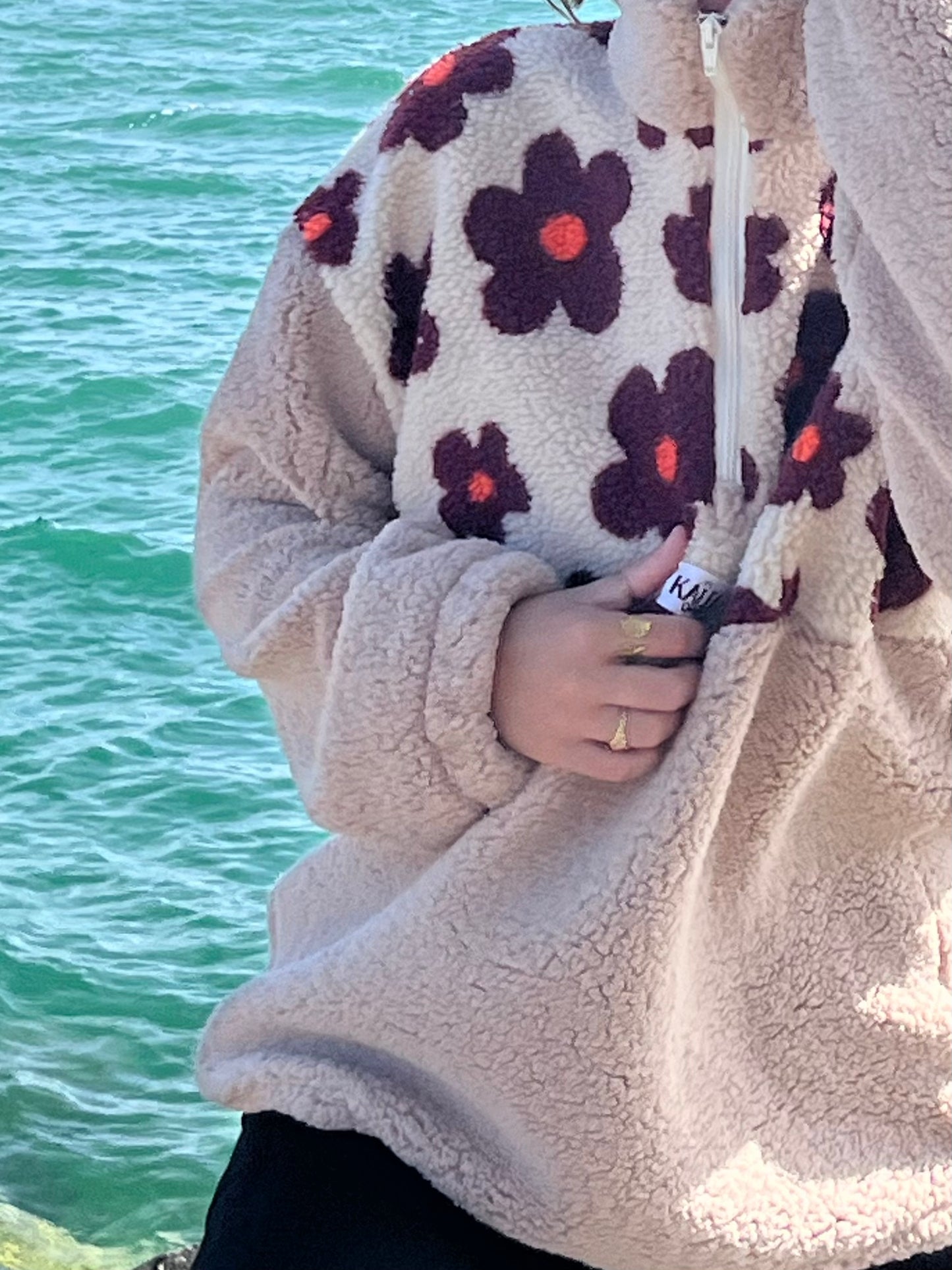 Polaire Fleurs / Beige