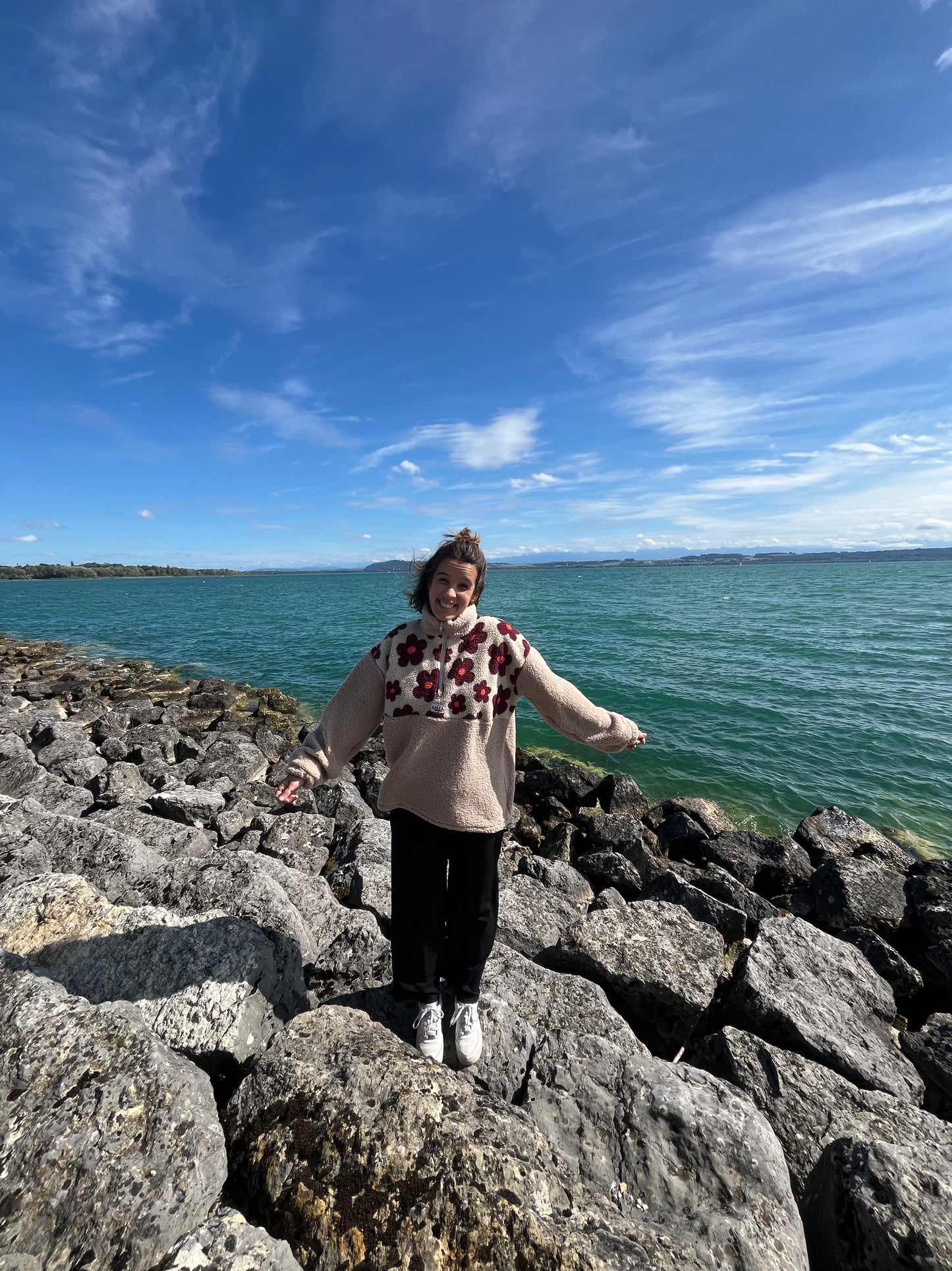 Polaire Fleurs / Beige