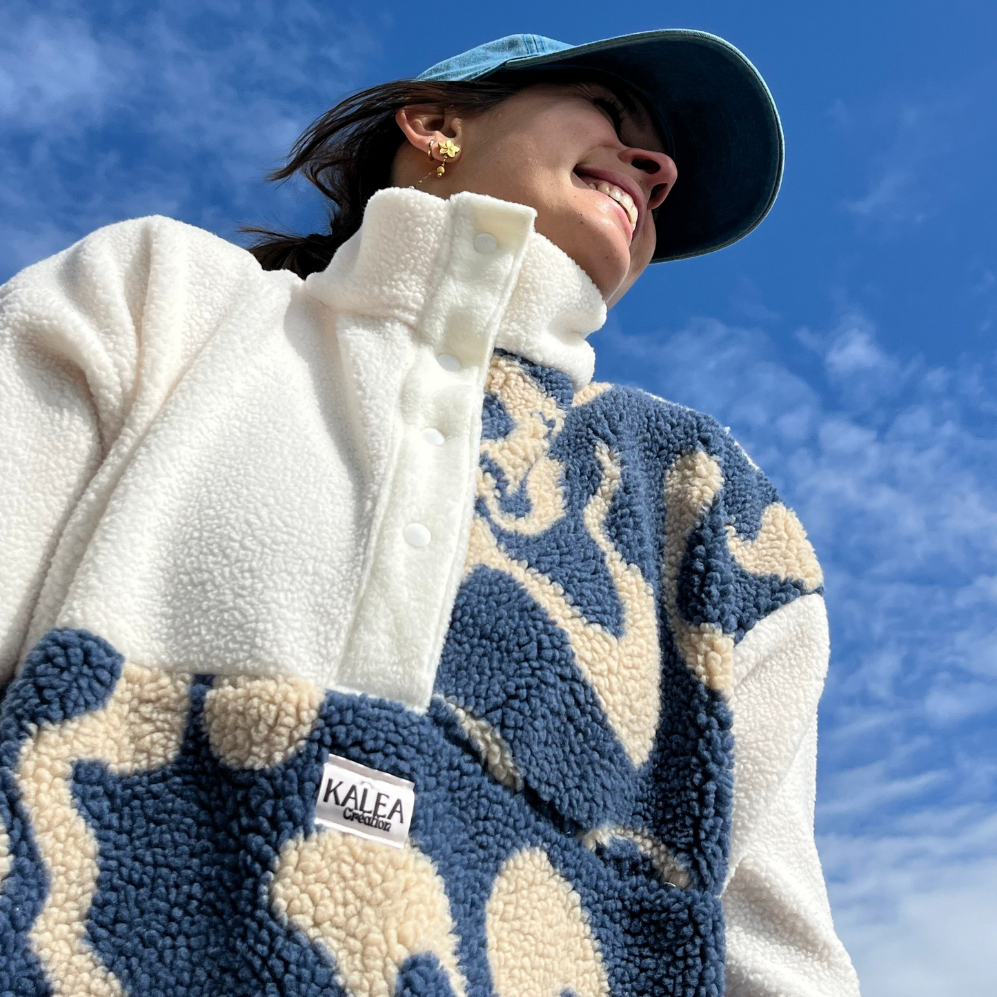 Polaire Vague & Océan / Blanc