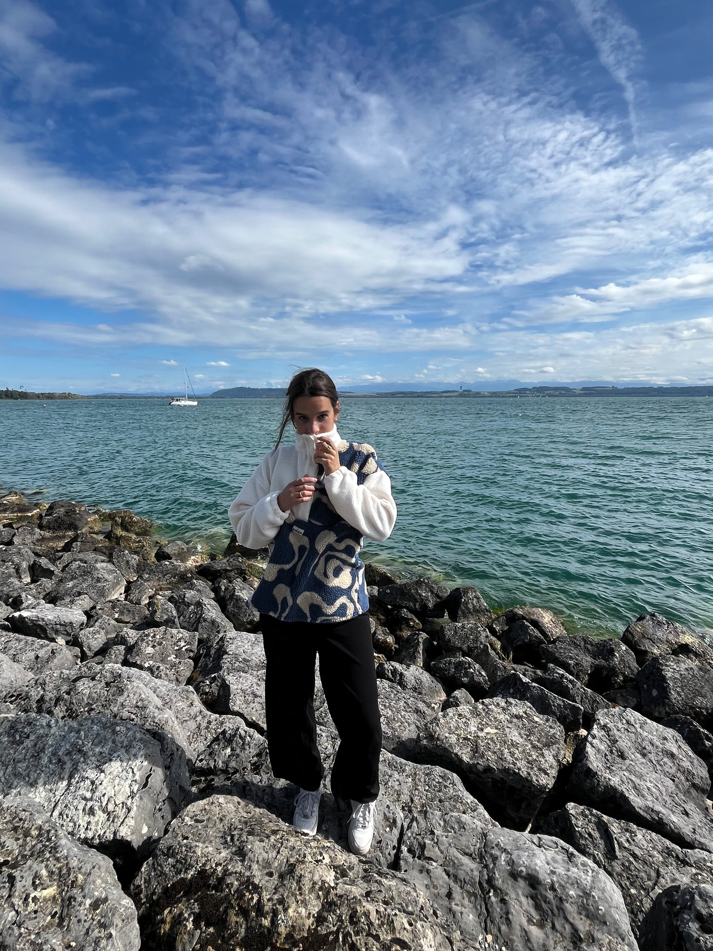 Polaire Vague & Océan / Blanc