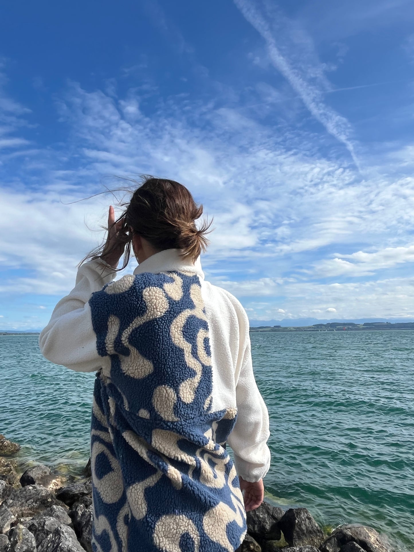 Polaire Vague & Océan / Blanc