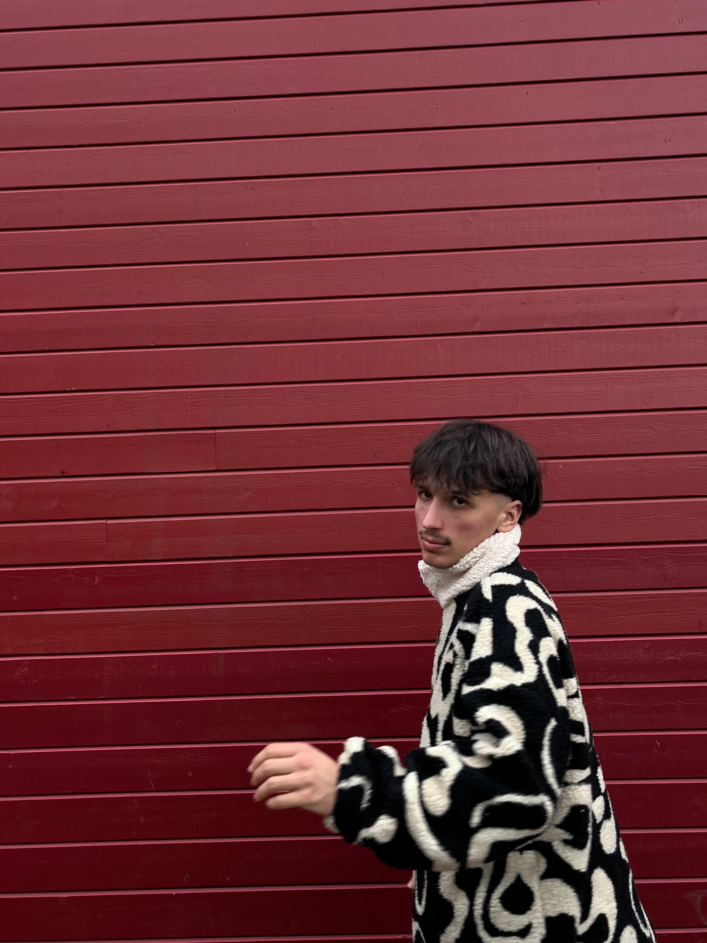 Polaire Homme Wavy Black & White